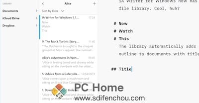 iA Writer 主界面 iA Writer 主界面