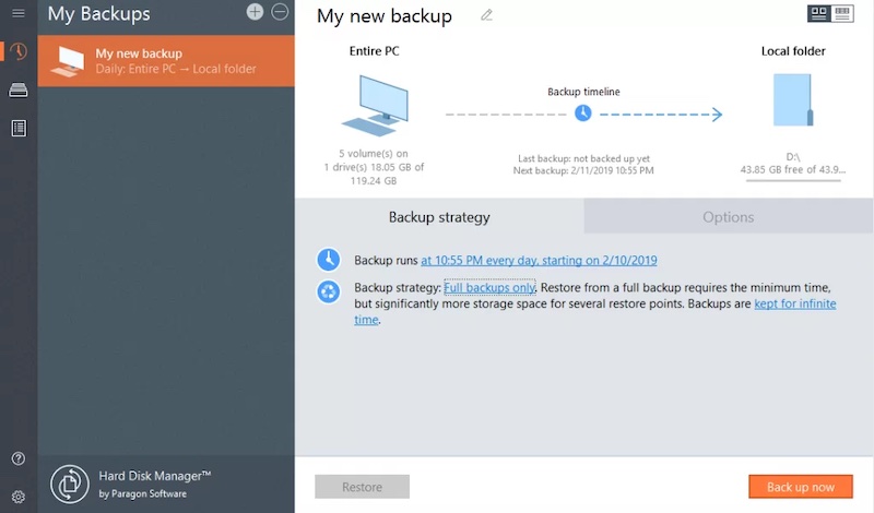 Paragon Hard Disk Manager Advanced 主界面